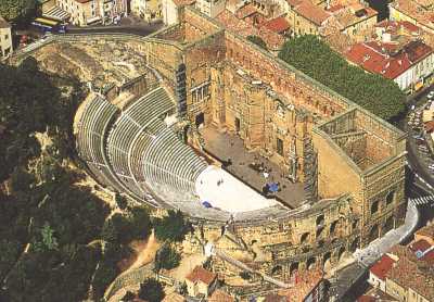 Aerial view of the Roman theatre
